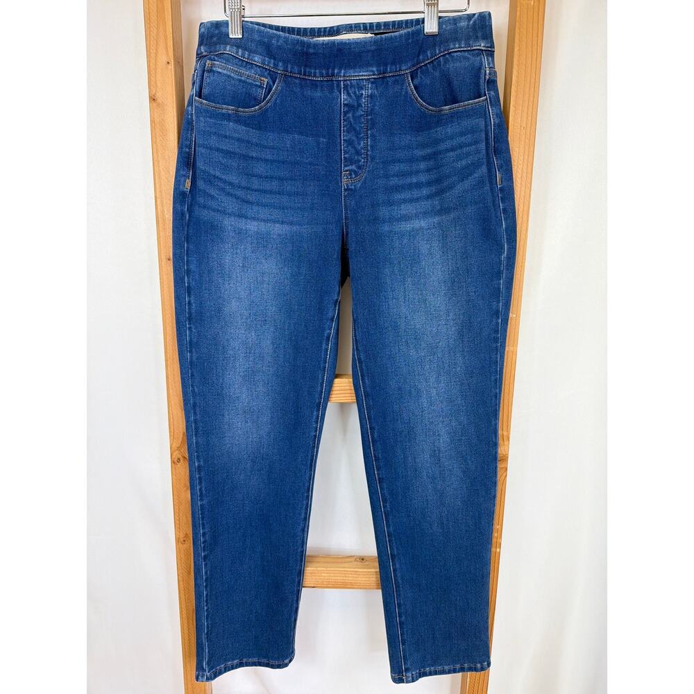 Soft Surroundings Blue Denim Pull On Comfort Jeans Stretch Straight Leg SM/MD